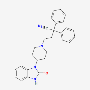 molecular formula C28H28N4O B1226771 4-(2,3-Dihydro-2-oxo-1H-benzimidazol-1-yl)-alpha,alpha-diphenylpiperidine-1-butyronitrile CAS No. 83898-28-6