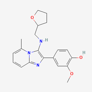 molecular formula C20H23N3O3 B1226773 2-Methoxy-4-[5-methyl-3-(2-oxolanylmethylamino)-2-imidazo[1,2-a]pyridinyl]phenol 