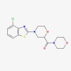 molecular formula C16H18ClN3O3S B12267735 4-Chloro-2-[2-(morpholine-4-carbonyl)morpholin-4-yl]-1,3-benzothiazole 