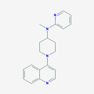 molecular formula C20H22N4 B12267740 N-methyl-N-[1-(quinolin-4-yl)piperidin-4-yl]pyridin-2-amine 