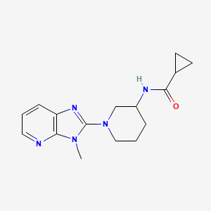 molecular formula C16H21N5O B12267751 N-(1-{3-methyl-3H-imidazo[4,5-b]pyridin-2-yl}piperidin-3-yl)cyclopropanecarboxamide 