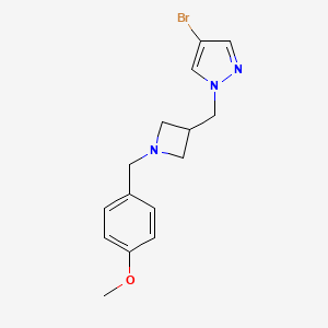 4-bromo-1-({1-[(4-methoxyphenyl)methyl]azetidin-3-yl}methyl)-1H-pyrazole