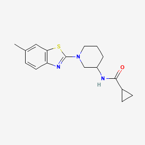 molecular formula C17H21N3OS B12267762 N-[1-(6-methyl-1,3-benzothiazol-2-yl)piperidin-3-yl]cyclopropanecarboxamide 