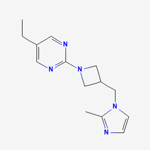 molecular formula C14H19N5 B12267766 5-ethyl-2-{3-[(2-methyl-1H-imidazol-1-yl)methyl]azetidin-1-yl}pyrimidine 