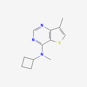 molecular formula C12H15N3S B12267769 N-cyclobutyl-N,7-dimethylthieno[3,2-d]pyrimidin-4-amine 