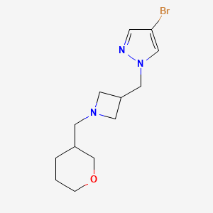 4-bromo-1-({1-[(oxan-3-yl)methyl]azetidin-3-yl}methyl)-1H-pyrazole