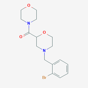 molecular formula C16H21BrN2O3 B12267796 4-[(2-Bromophenyl)methyl]-2-(morpholine-4-carbonyl)morpholine 