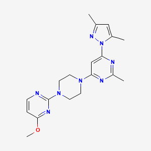 4-(3,5-dimethyl-1H-pyrazol-1-yl)-6-[4-(4-methoxypyrimidin-2-yl)piperazin-1-yl]-2-methylpyrimidine