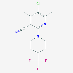 5-Chloro-4,6-dimethyl-2-[4-(trifluoromethyl)piperidin-1-yl]pyridine-3-carbonitrile