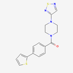 molecular formula C17H16N4OS2 B12267859 1-(1,2,5-Thiadiazol-3-yl)-4-[4-(thiophen-2-yl)benzoyl]piperazine 