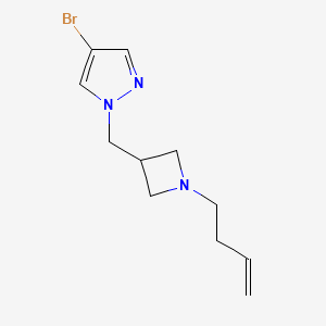 molecular formula C11H16BrN3 B12267876 4-bromo-1-{[1-(but-3-en-1-yl)azetidin-3-yl]methyl}-1H-pyrazole 