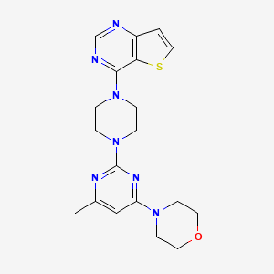 molecular formula C19H23N7OS B12267891 4-[6-Methyl-2-(4-{thieno[3,2-d]pyrimidin-4-yl}piperazin-1-yl)pyrimidin-4-yl]morpholine 