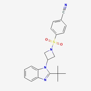 molecular formula C21H22N4O2S B12267898 4-{[3-(2-tert-butyl-1H-1,3-benzodiazol-1-yl)azetidin-1-yl]sulfonyl}benzonitrile 