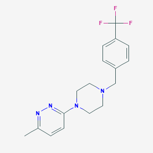 molecular formula C17H19F3N4 B12267902 3-Methyl-6-(4-{[4-(trifluoromethyl)phenyl]methyl}piperazin-1-yl)pyridazine 