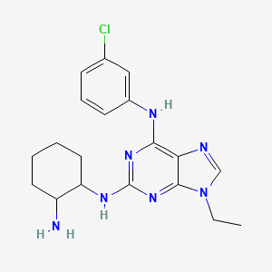 molecular formula C19H24ClN7 B1226791 2-N-(2-aminocyclohexyl)-6-N-(3-chlorophenyl)-9-ethylpurine-2,6-diamine 