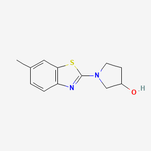 molecular formula C12H14N2OS B12267924 1-(6-Methyl-1,3-benzothiazol-2-yl)pyrrolidin-3-ol 