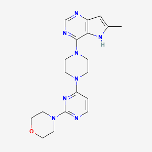 molecular formula C19H24N8O B12267937 4-[4-(4-{6-methyl-5H-pyrrolo[3,2-d]pyrimidin-4-yl}piperazin-1-yl)pyrimidin-2-yl]morpholine 