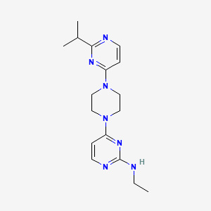 molecular formula C17H25N7 B12267945 N-ethyl-4-{4-[2-(propan-2-yl)pyrimidin-4-yl]piperazin-1-yl}pyrimidin-2-amine 