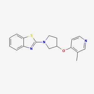 molecular formula C17H17N3OS B12267950 2-{3-[(3-Methylpyridin-4-yl)oxy]pyrrolidin-1-yl}-1,3-benzothiazole 