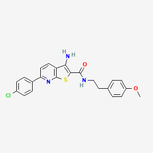 molecular formula C23H20ClN3O2S B12267968 3-amino-6-(4-chlorophenyl)-N-[2-(4-methoxyphenyl)ethyl]thieno[2,3-b]pyridine-2-carboxamide 