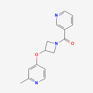 molecular formula C15H15N3O2 B12267974 2-Methyl-4-{[1-(pyridine-3-carbonyl)azetidin-3-yl]oxy}pyridine 