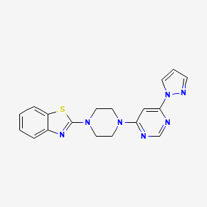 2-{4-[6-(1H-pyrazol-1-yl)pyrimidin-4-yl]piperazin-1-yl}-1,3-benzothiazole