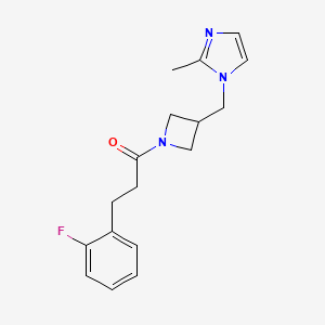 molecular formula C17H20FN3O B12268013 3-(2-fluorophenyl)-1-{3-[(2-methyl-1H-imidazol-1-yl)methyl]azetidin-1-yl}propan-1-one 