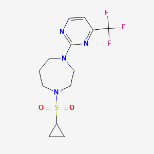 molecular formula C13H17F3N4O2S B12268046 1-(Cyclopropanesulfonyl)-4-[4-(trifluoromethyl)pyrimidin-2-yl]-1,4-diazepane 