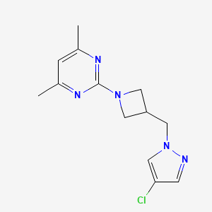 2-{3-[(4-chloro-1H-pyrazol-1-yl)methyl]azetidin-1-yl}-4,6-dimethylpyrimidine