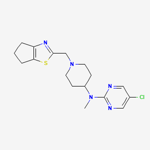 molecular formula C17H22ClN5S B12268060 5-chloro-N-[1-({4H,5H,6H-cyclopenta[d][1,3]thiazol-2-yl}methyl)piperidin-4-yl]-N-methylpyrimidin-2-amine 