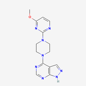 molecular formula C14H16N8O B12268066 4-methoxy-2-(4-{1H-pyrazolo[3,4-d]pyrimidin-4-yl}piperazin-1-yl)pyrimidine 