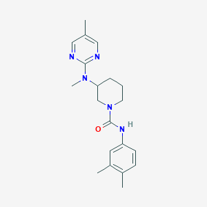 molecular formula C20H27N5O B12268116 N-(3,4-dimethylphenyl)-3-[methyl(5-methylpyrimidin-2-yl)amino]piperidine-1-carboxamide 