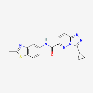 molecular formula C17H14N6OS B12268132 3-cyclopropyl-N-(2-methyl-1,3-benzothiazol-5-yl)-[1,2,4]triazolo[4,3-b]pyridazine-6-carboxamide 