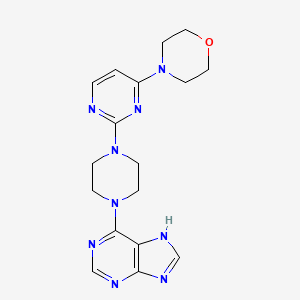 molecular formula C17H21N9O B12268154 6-{4-[4-(morpholin-4-yl)pyrimidin-2-yl]piperazin-1-yl}-9H-purine 