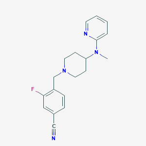 3-Fluoro-4-({4-[methyl(pyridin-2-yl)amino]piperidin-1-yl}methyl)benzonitrile