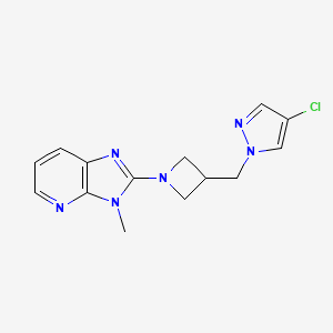 4-chloro-1-[(1-{3-methyl-3H-imidazo[4,5-b]pyridin-2-yl}azetidin-3-yl)methyl]-1H-pyrazole