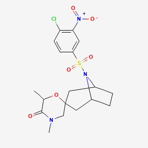 8-(4-Chloro-3-nitrobenzenesulfonyl)-4',6'-dimethyl-8-azaspiro[bicyclo[3.2.1]octane-3,2'-morpholin]-5'-one