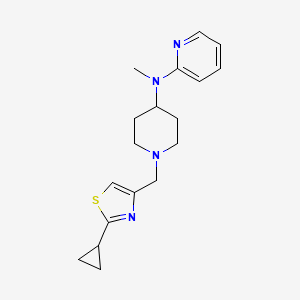 molecular formula C18H24N4S B12268180 N-{1-[(2-cyclopropyl-1,3-thiazol-4-yl)methyl]piperidin-4-yl}-N-methylpyridin-2-amine 