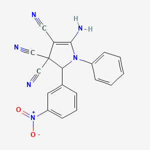 molecular formula C19H12N6O2 B1226821 5-氨基-2-(3-硝基苯基)-1-苯基-2H-吡咯-3,3,4-三腈 