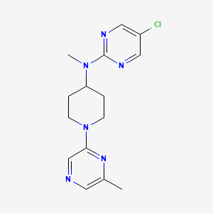 molecular formula C15H19ClN6 B12268211 5-chloro-N-methyl-N-[1-(6-methylpyrazin-2-yl)piperidin-4-yl]pyrimidin-2-amine 