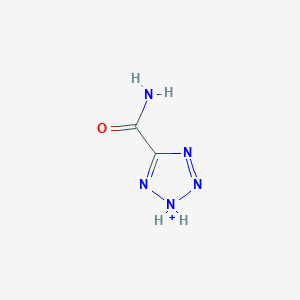 molecular formula C2H4N5O+ B1226822 2H-tetrazol-2-ium-5-carboxamide 