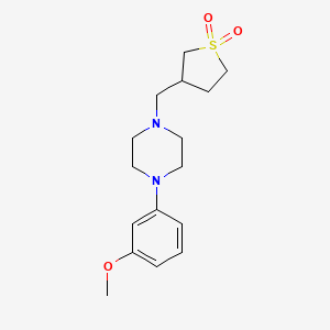 molecular formula C16H24N2O3S B12268255 3-{[4-(3-Methoxyphenyl)piperazin-1-yl]methyl}-1lambda6-thiolane-1,1-dione 