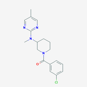 molecular formula C18H21ClN4O B12268259 N-[1-(3-chlorobenzoyl)piperidin-3-yl]-N,5-dimethylpyrimidin-2-amine 