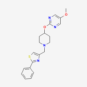 5-Methoxy-2-({1-[(2-phenyl-1,3-thiazol-4-yl)methyl]piperidin-4-yl}oxy)pyrimidine