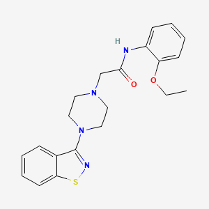 molecular formula C21H24N4O2S B12268305 2-[4-(1,2-benzothiazol-3-yl)piperazin-1-yl]-N-(2-ethoxyphenyl)acetamide 