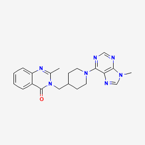 molecular formula C21H23N7O B12268316 2-methyl-3-{[1-(9-methyl-9H-purin-6-yl)piperidin-4-yl]methyl}-3,4-dihydroquinazolin-4-one 