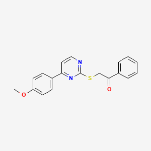 molecular formula C19H16N2O2S B12268329 2-{[4-(4-Methoxyphenyl)pyrimidin-2-yl]sulfanyl}-1-phenylethanone 