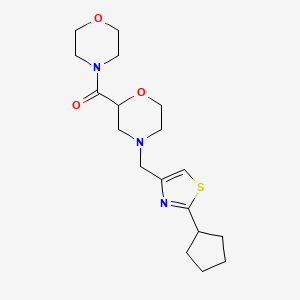 4-[(2-Cyclopentyl-1,3-thiazol-4-yl)methyl]-2-(morpholine-4-carbonyl)morpholine