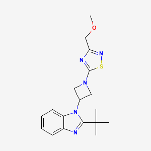 molecular formula C18H23N5OS B12268362 2-tert-butyl-1-{1-[3-(methoxymethyl)-1,2,4-thiadiazol-5-yl]azetidin-3-yl}-1H-1,3-benzodiazole 