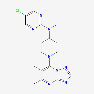 molecular formula C17H21ClN8 B12268377 5-chloro-N-(1-{5,6-dimethyl-[1,2,4]triazolo[1,5-a]pyrimidin-7-yl}piperidin-4-yl)-N-methylpyrimidin-2-amine 